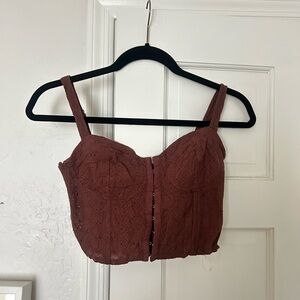 Tillys women’s Brown Crop Top Tank